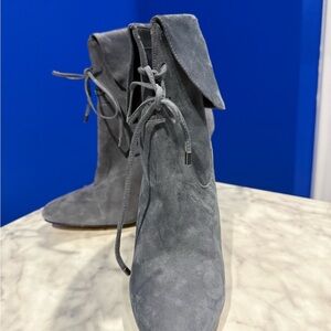 Guess Women's Charcoal Suede Heeled Boots